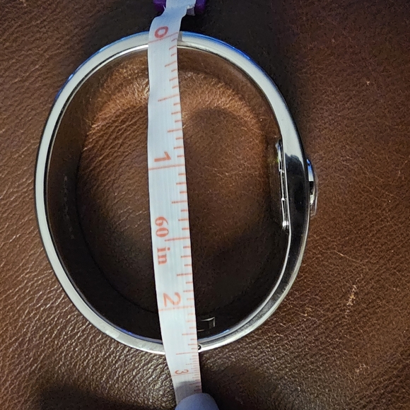 Coach Women's Scout Iconic Mini Bangle in Burgundy w/silver. - Picture 6 of 10